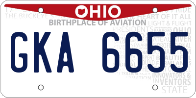 OH license plate GKA6655