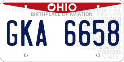 OH license plate GKA6658