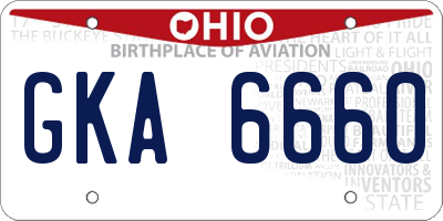 OH license plate GKA6660