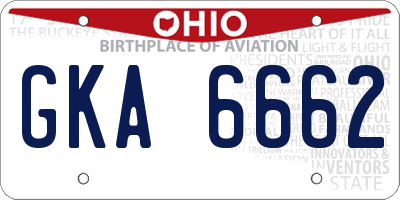 OH license plate GKA6662