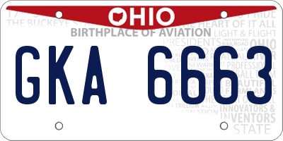 OH license plate GKA6663