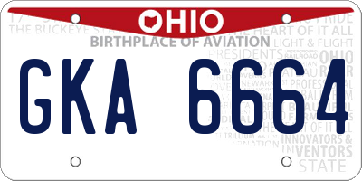 OH license plate GKA6664