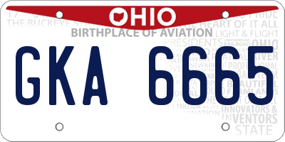 OH license plate GKA6665