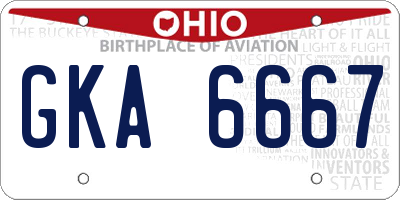 OH license plate GKA6667