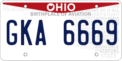 OH license plate GKA6669