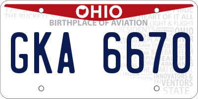 OH license plate GKA6670