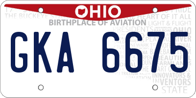 OH license plate GKA6675