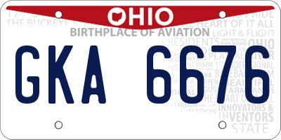 OH license plate GKA6676