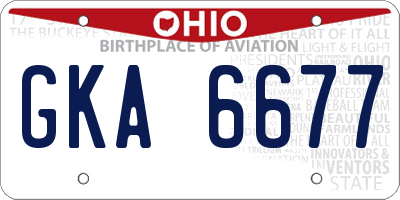 OH license plate GKA6677