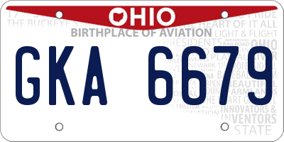 OH license plate GKA6679