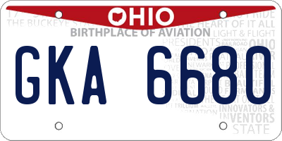 OH license plate GKA6680