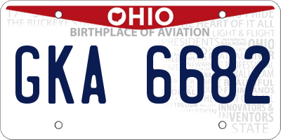 OH license plate GKA6682