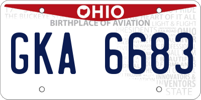 OH license plate GKA6683