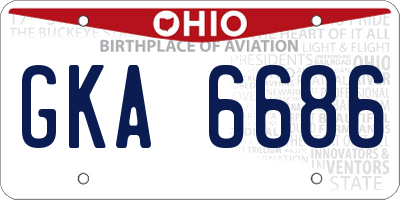 OH license plate GKA6686