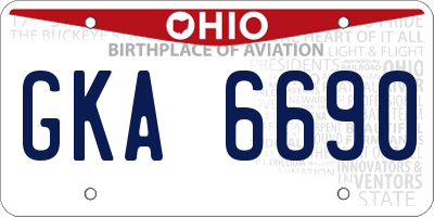 OH license plate GKA6690
