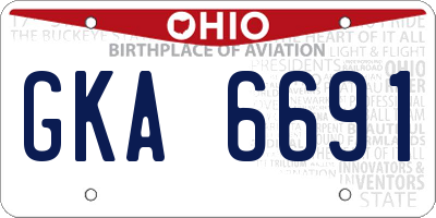 OH license plate GKA6691