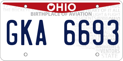 OH license plate GKA6693