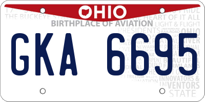 OH license plate GKA6695