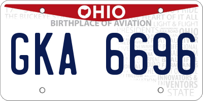 OH license plate GKA6696