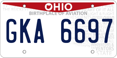 OH license plate GKA6697
