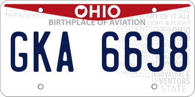 OH license plate GKA6698