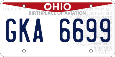OH license plate GKA6699