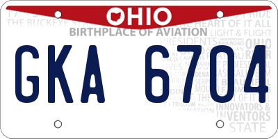 OH license plate GKA6704