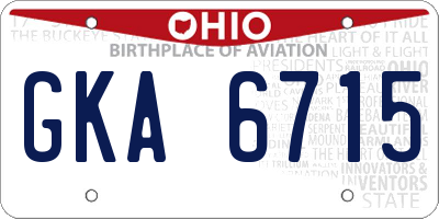 OH license plate GKA6715