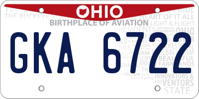 OH license plate GKA6722