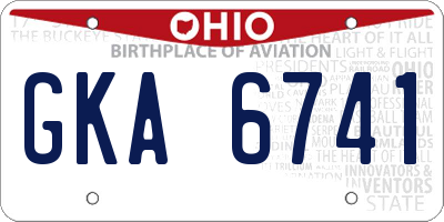 OH license plate GKA6741