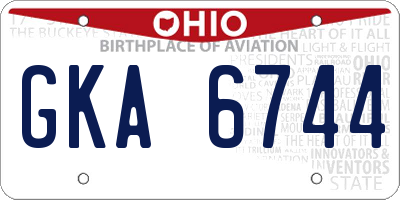 OH license plate GKA6744