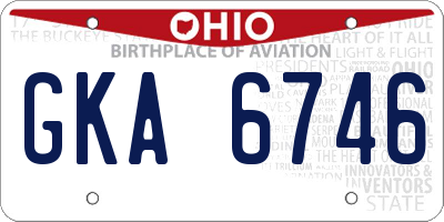 OH license plate GKA6746