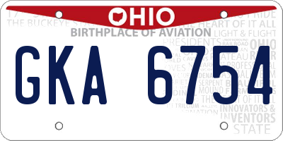 OH license plate GKA6754