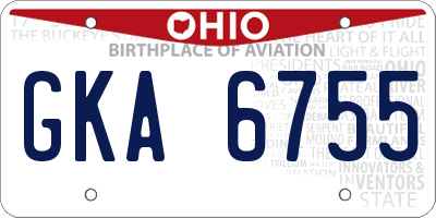 OH license plate GKA6755