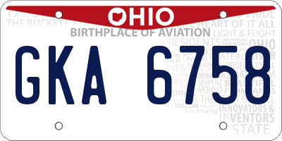 OH license plate GKA6758