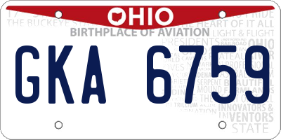 OH license plate GKA6759