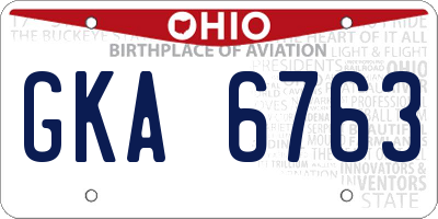 OH license plate GKA6763