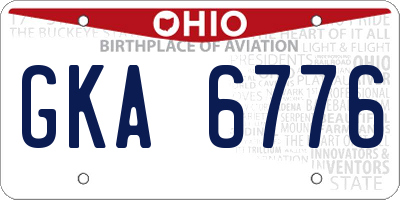 OH license plate GKA6776