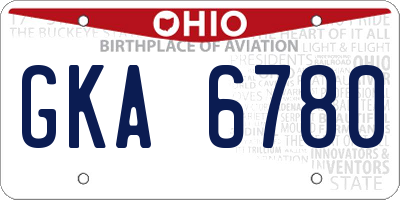 OH license plate GKA6780