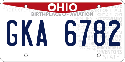 OH license plate GKA6782