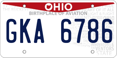 OH license plate GKA6786