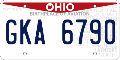 OH license plate GKA6790