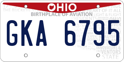 OH license plate GKA6795