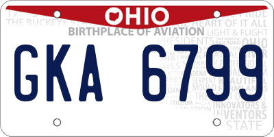OH license plate GKA6799