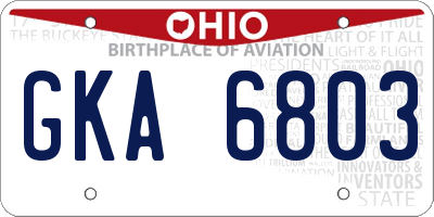 OH license plate GKA6803