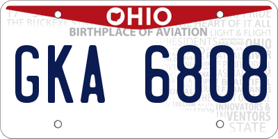 OH license plate GKA6808