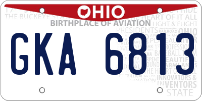 OH license plate GKA6813
