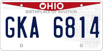 OH license plate GKA6814