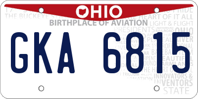 OH license plate GKA6815