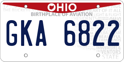 OH license plate GKA6822